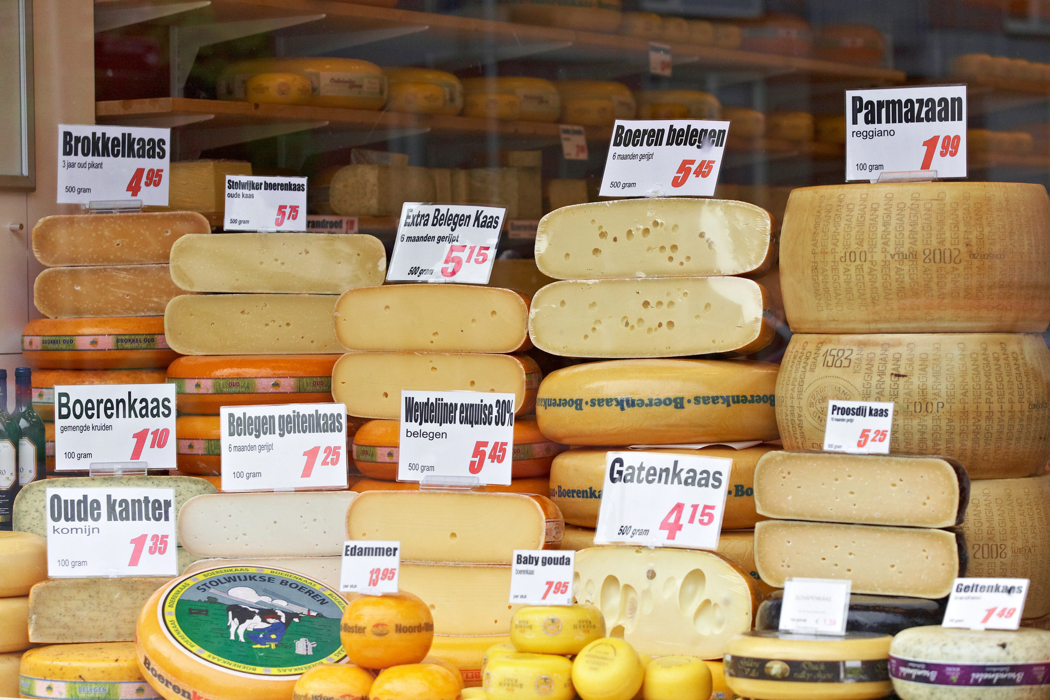 Cheese is a national treasure in Holland, be sure to buy it in one of the many cheese shops and enjoy it. 